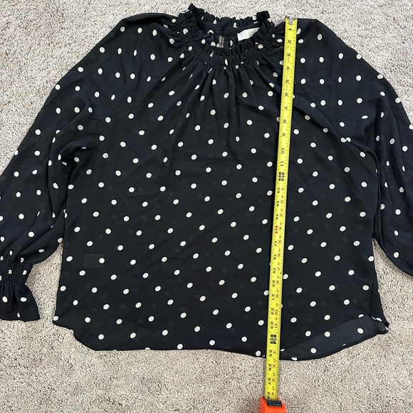 EUC loft blouse black and white polka dots - Picture 8 of 8